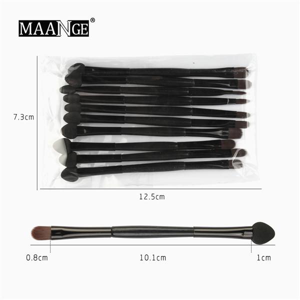 10pcs/Set Makeup Brush Beauty Makeup Tools For Double-headed Eye Shadow Brush Black Pole Eyelashes Cosmetic Tool 