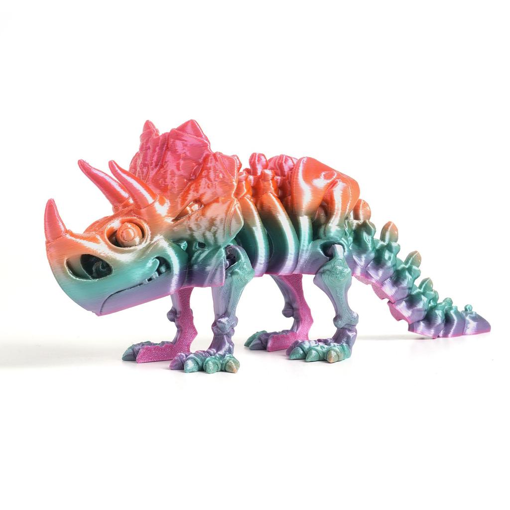 Eco-Friendly 3D Printed Dragon and Triceratops Dinosaur Skeleton Ornament Toy Figurine