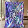 Coperta a tema Manchester City Morbida coperta in flanella Coperta morbida da divano Coperta accogliente per divano e letto per la decorazione della casa