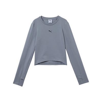 Slim Fit Round Neck Pullover Short Long Sleeve T-Shirt Women Tops Gray 633246-89