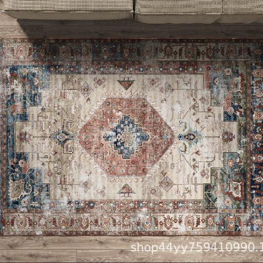Persian Style Carpet, Living Room Coffee Table, Bedroom Full Of Floor Mats, Ethnic Style Thickened Washable Non-Slip Carpet