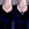 Natural Jade Gourd S925 Sterling Silver Necklace