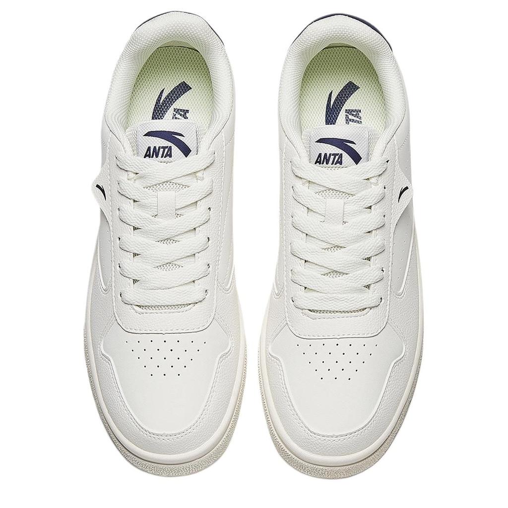 Anta Versatile Simple Comfortable Non-Slip Lightweight Low-Top Skate Shoes Men Sneakers White Blue 112518015R-2