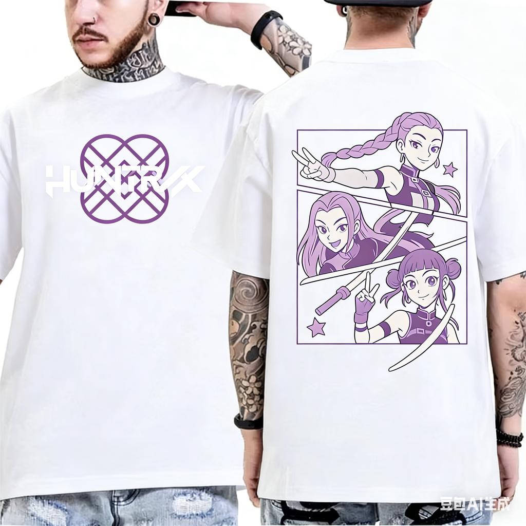 KPop Demon Hunters Rumi Huntrix Saja Boys Tshirt 2026 Summer Mens Womens Luxury Fashion Cotton Tshirt Street Y2K