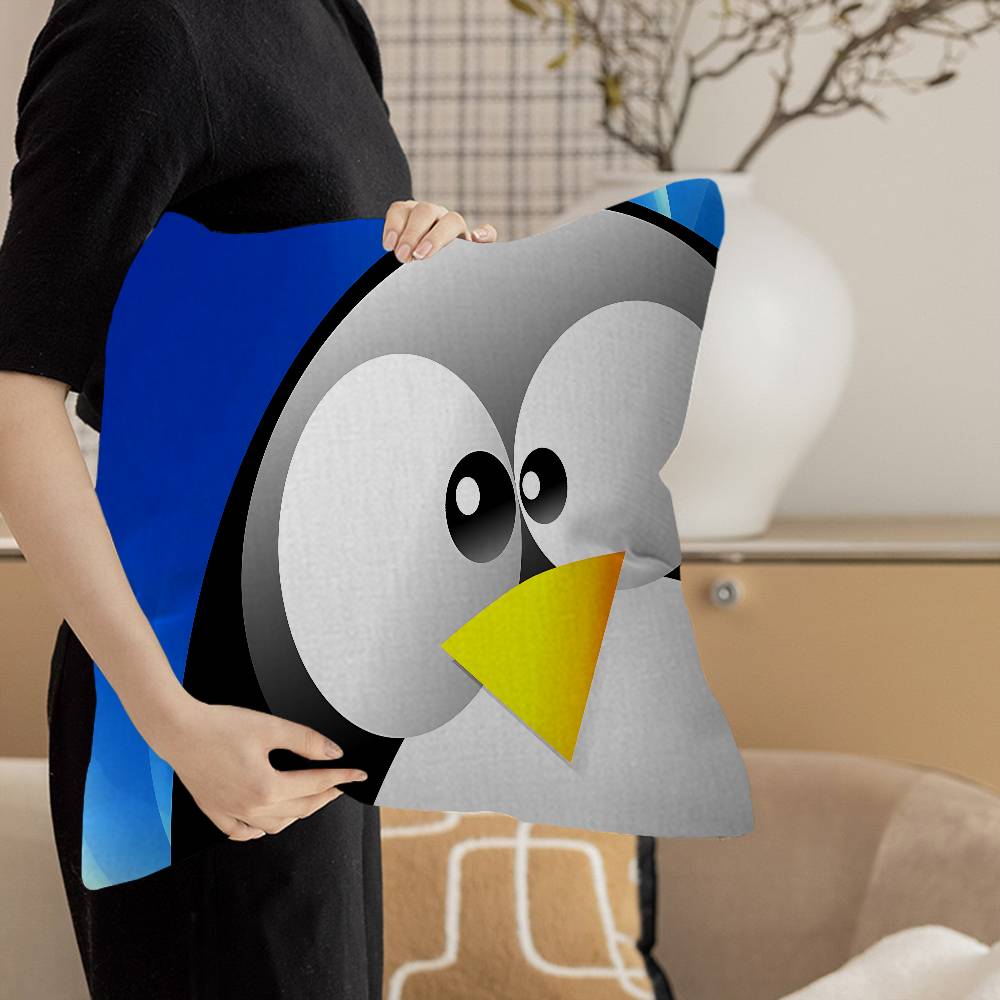 Linux Operating System Tux Penguin Anime Personalized picture text home decorative pillows Household Gifts 45x45cm