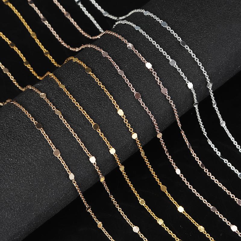 10Yards Sequins Chain Gold Silver Color Metal Copper Cross Chains For DIY Jewelry Making Necklace Bracelet Components Findings
