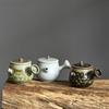 35ml Retro Coarse Pottery Mini Side Handle Pot Chinese Fingertip Teapot Handmade Tea Brewing Small Kettle Kung Fu Tea Teaware