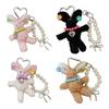 Fashionable Rabbit Shaped Keyring Handmade Plush Animal Bag Pendant Keychain Handbag Accessory for Animal Lovers