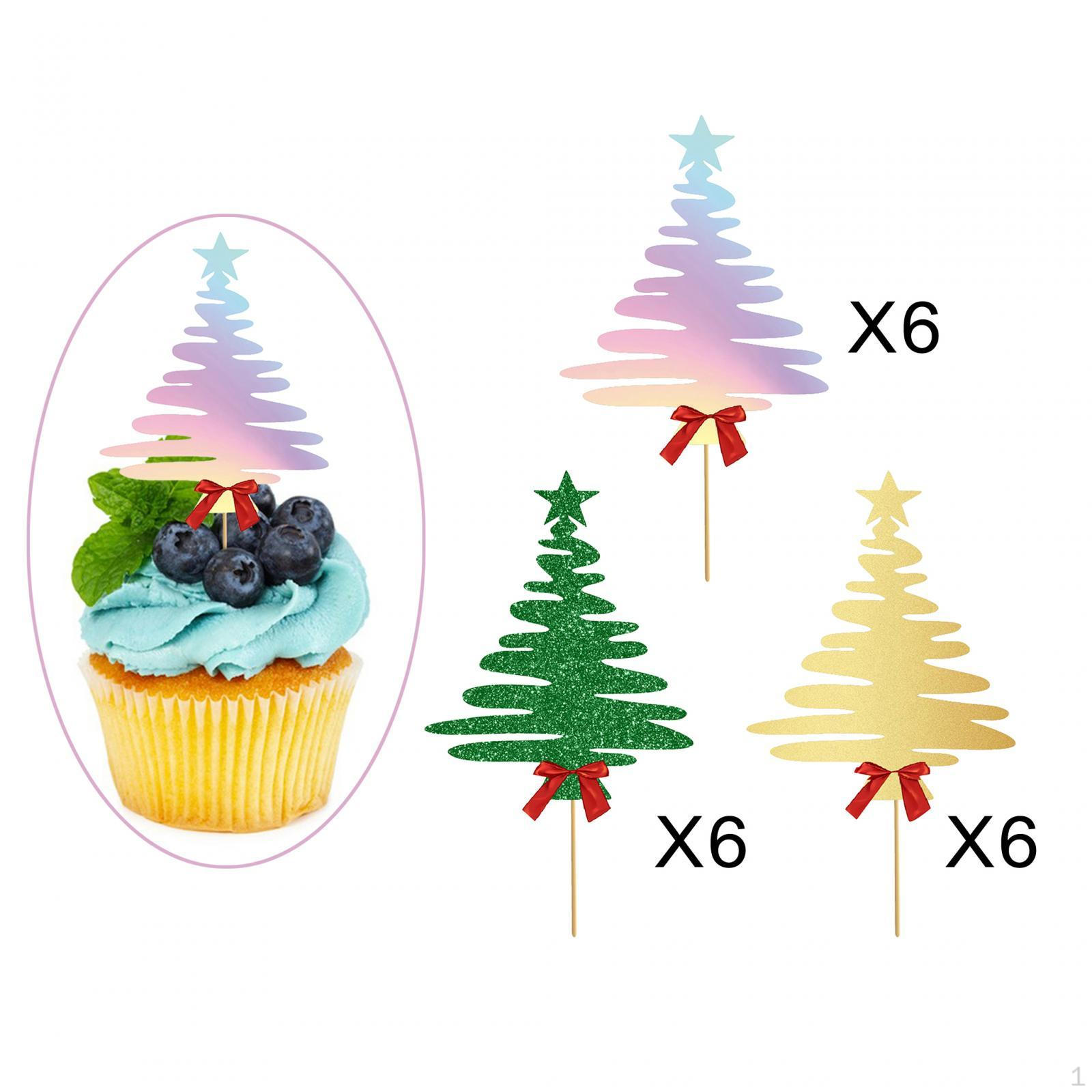 

18x рождественских украшений для кексов, украшения торта для вечеринок