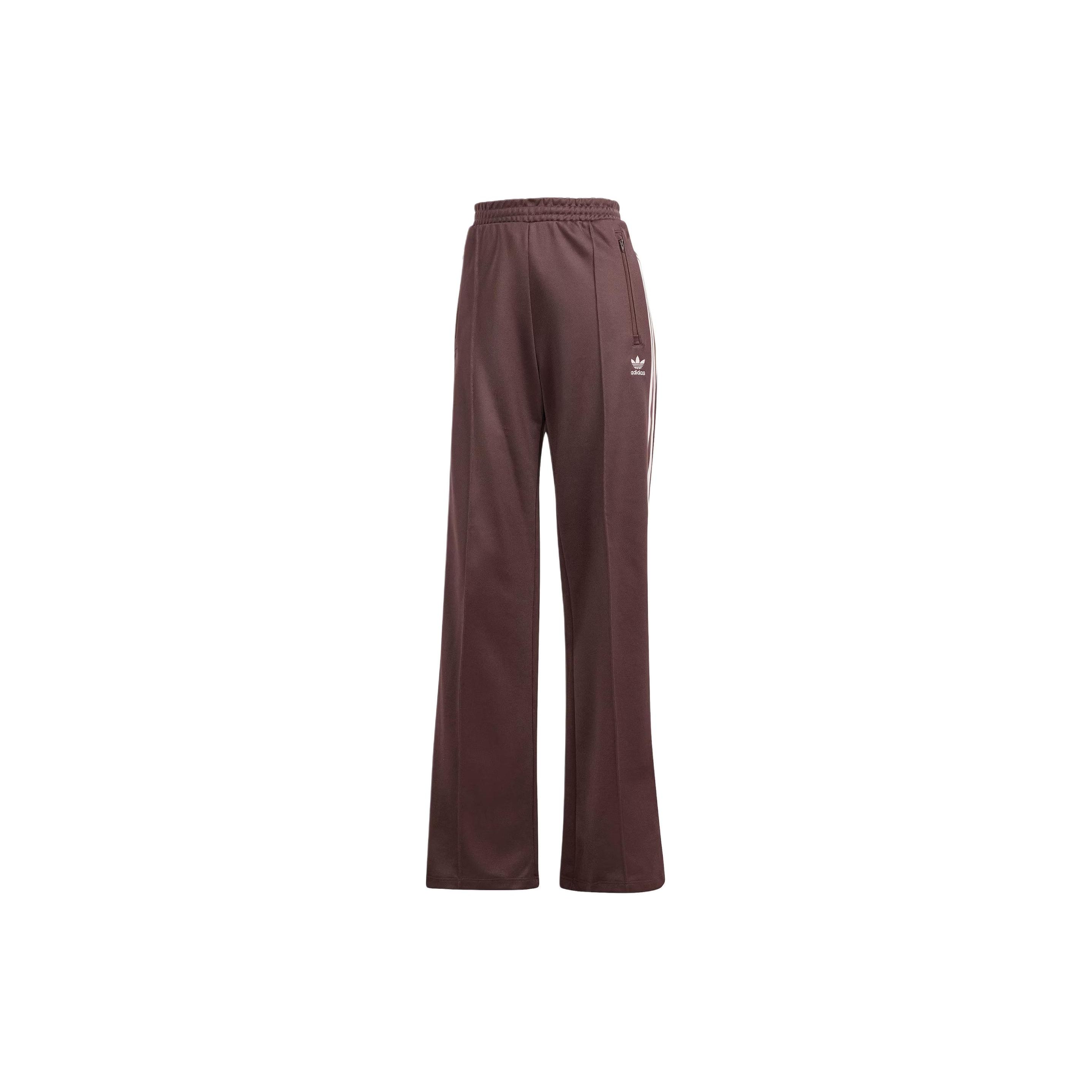 

Adidas Originals Beckenbauer Retro Soft Cotton Blend Elastic Waist Straight Leg Track Pants Women Shadow Brown IR6093 XXS