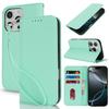 Applicable to iPhone16 mobile phone leather case 17Pro lychee pattern flip magnetic card holder portable rope 14plus