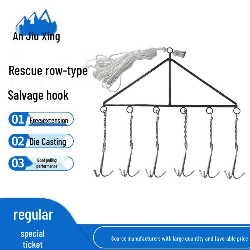 Anjiuxing Foldable Stainless Steel Deep Water Recovery Grappling Hook