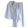 Women's Lightweight Cotton Gauze Pajama Set - Spring/Summer Long Sleeve Cardigan