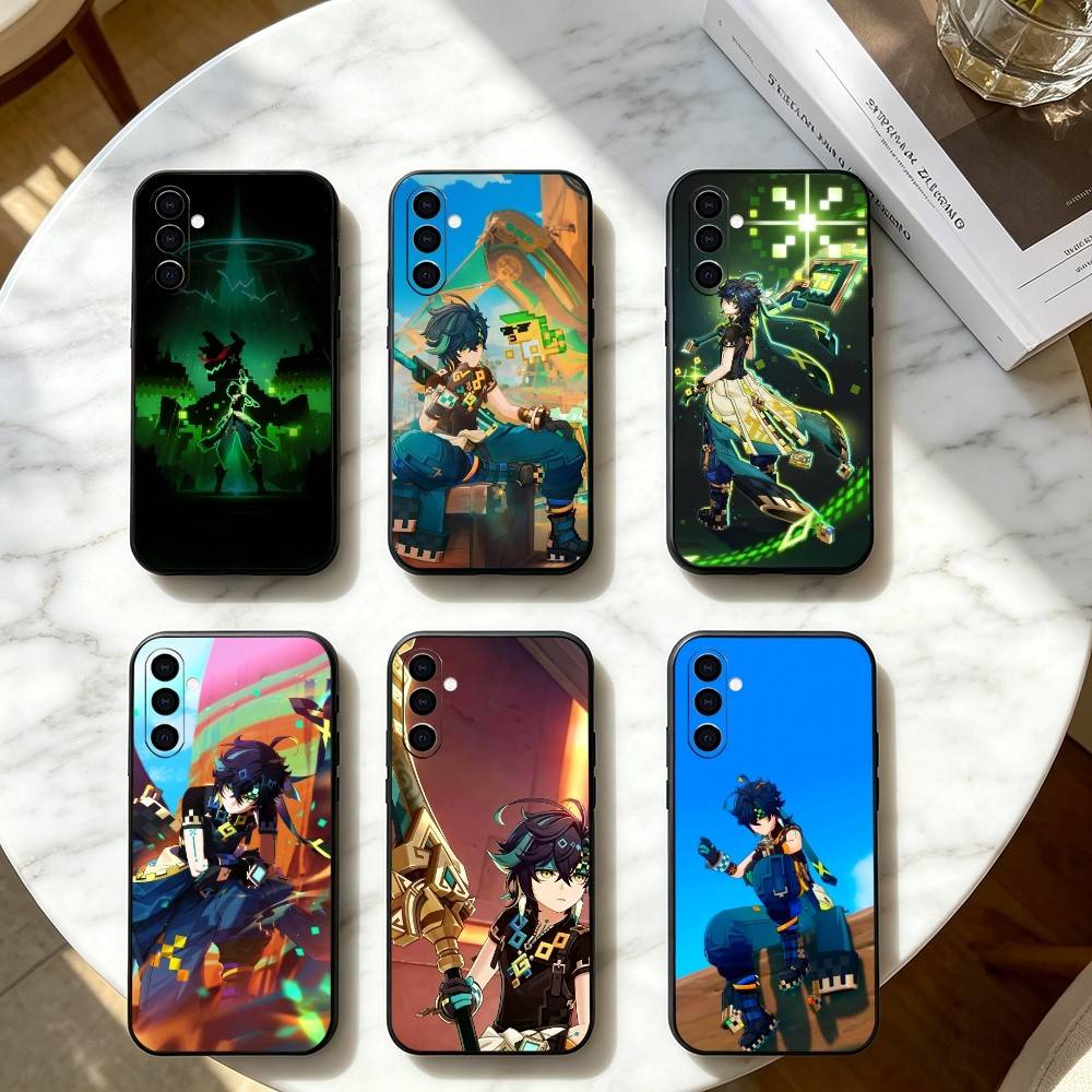 G-Genshin I-Impact Kinich Game Gift Phone Case For Samsung Galaxy A73,A72,A71,A70,A53,A52,A51,Soft Silicone Black Cover