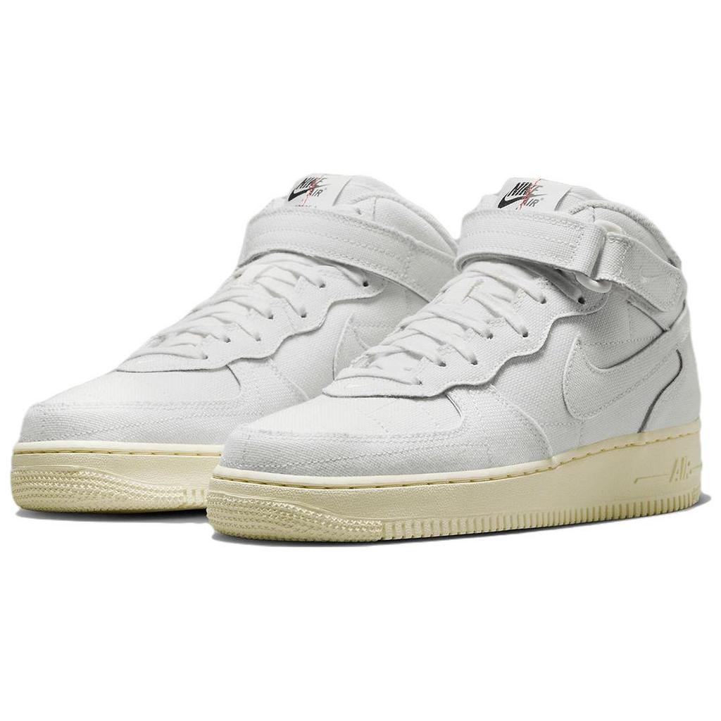 Nike Air Force 1 07 Mid Weiß Canvas Damen Sneaker Summit-White Pearl-White Schwarz DZ4866-121