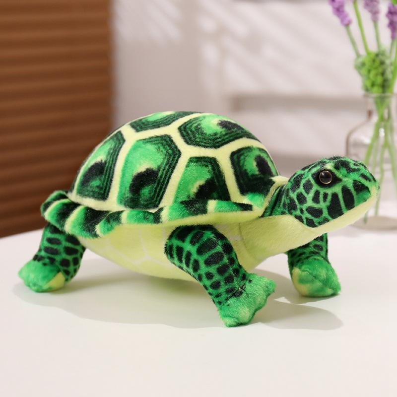 Cute simulation turtle doll plush toy sea creature green turtle doll children soothing rag doll