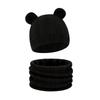Reversible Infant Winter Hat Neck Warmer Combo Stretchy Cotton Blend 2 in 1 Baby Beanies Scarf Set for 8 to 36 Month Olds