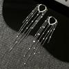 Fashionable Heart-Shaped Tassel Earrings, Light Luxury Style Long Ear Line, High-End Ear Buckle Women'S Exquisite Earrings