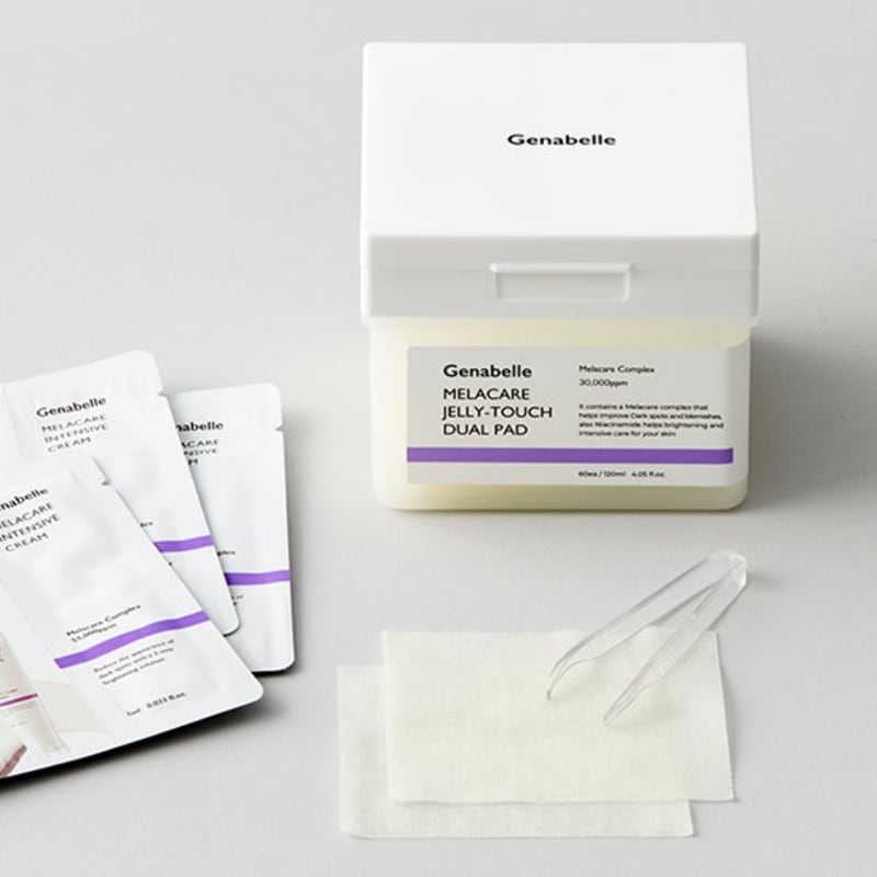 [Jennabel] Melacare Jelly Touch Dual Pad 60 sheets (+3ml of freckle cream included)