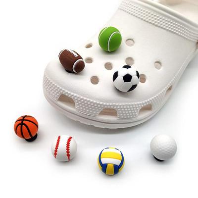 7ks 3D Sportovní míče série PVC Ozdoby na boty Dekorace Doplňky k botám