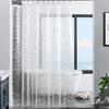 Waterproof Bathroom Shower Curtain Transparent Bathroom Curtain with Hooks Thickened Bathing Sheer Wide Bath Curtain