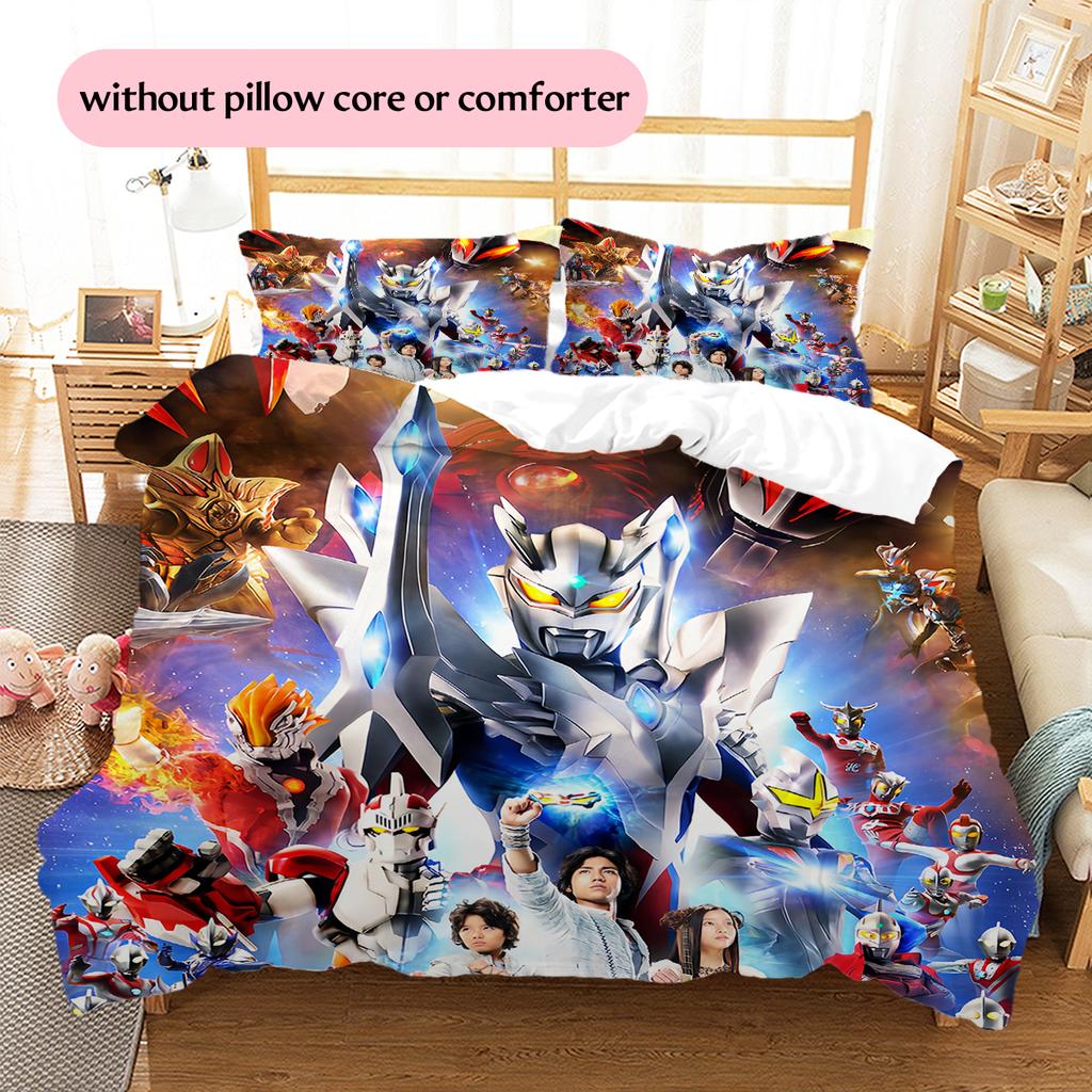 Ultraman Full Body Print Bedding Set, Hero Silhouette Bedroom Decoration, Elegant Household Gift.chl