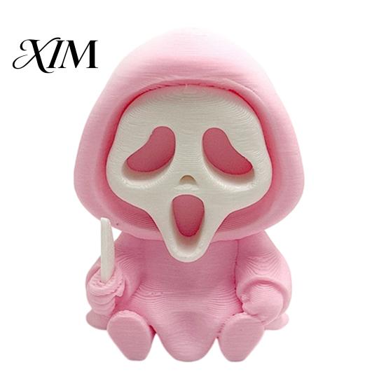 Desktop 3D Printed Skull Decor Halloween Ghost Statue, Cartoon Skeleton Sculpture, Textures Cute Dark Aesthetic Room Accessories Compact Horror