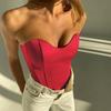 Design fish bone waist vest, sexy slim-fitting waist and thin temperament solid color tube top