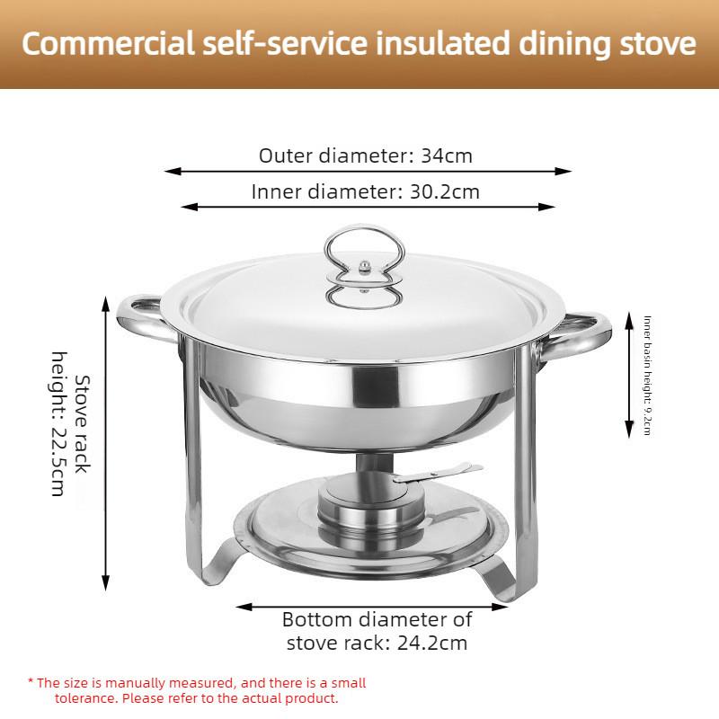 

Hotel Insulation Stove Restaurant Circular Alcohol Heating Stove Food Heater Large Capacity Stainless Steel Buffet Stove