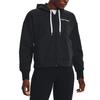 Under Armour Solid Color Logo Print Zip-Up Hoodie Women hoodies Black 1374106-001