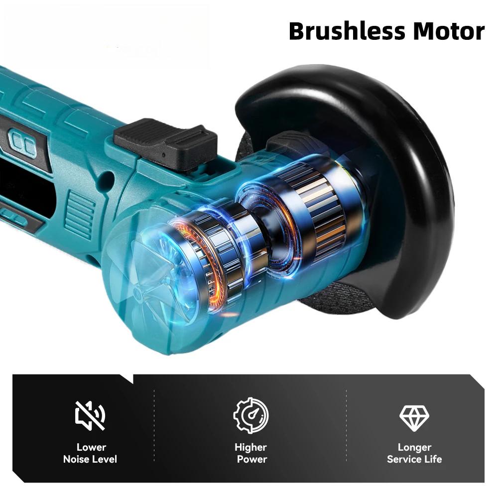 3 Inch Cordless Household Cutting Polishing Machine Portable Woodworking Power Tool Brushless Electric Angle Grinder