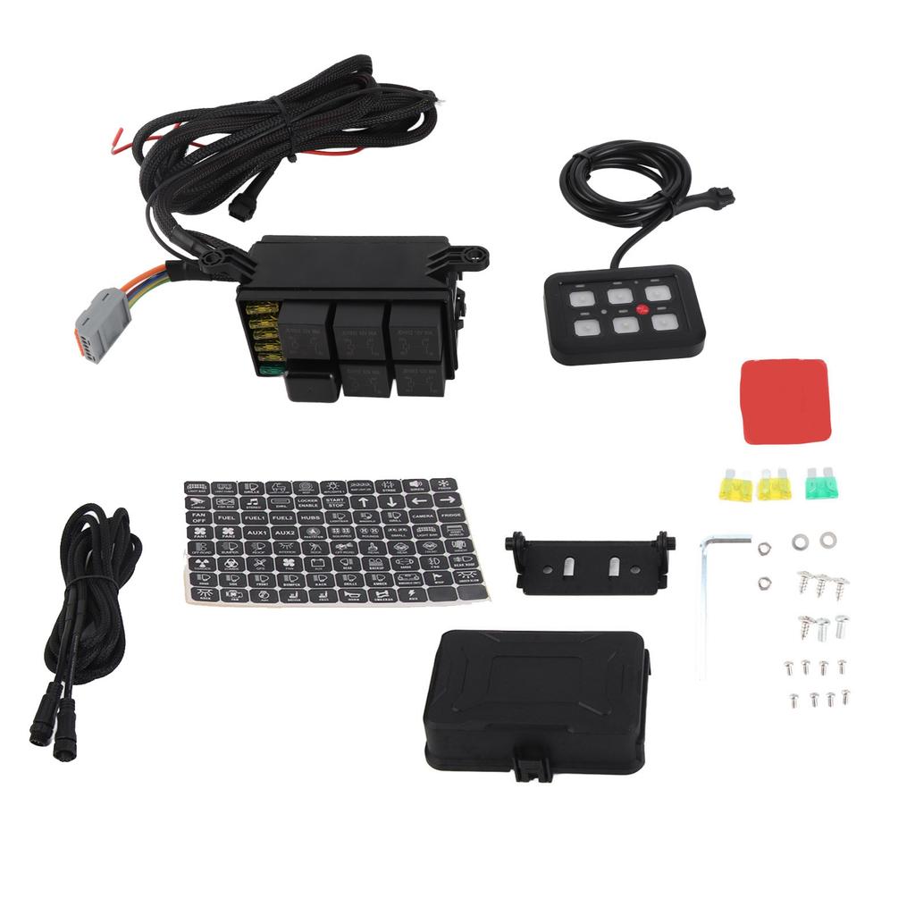 6 Gang Switch Panel Electronic Multi Color Light Control Circuit Relay System for Trucks Boats SUV