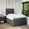 Box Spring Bed with Mattress Dark Grey 120 X 200 Cm Fabric