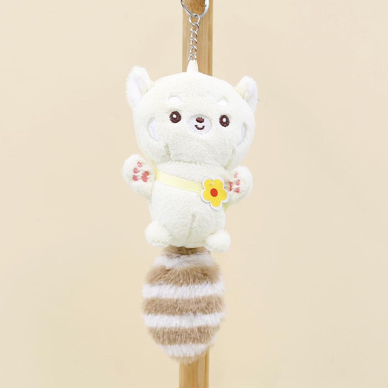 Adorable Plush Raccoon Keychain Cute Bear Stuffed Animal For Backpack