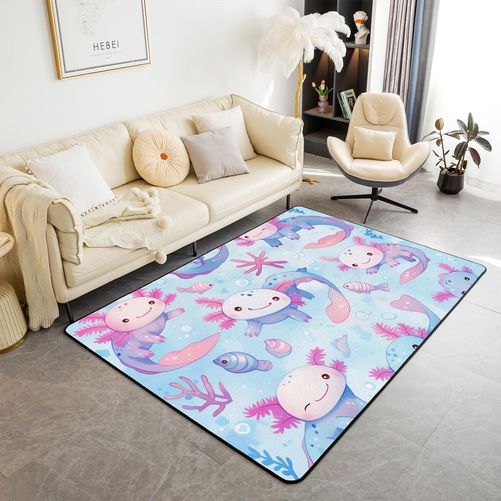 Ocean Themed Living Room Rugs for Bedroom Area Rug Octopus Decor Carpet for Boys Girls Teens Tentacles Indoor Floor Mat Black