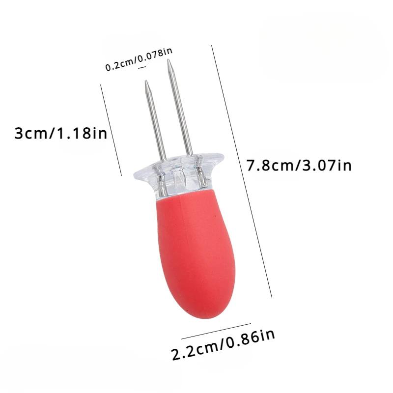 Stainless Steel Corn Forks with Rubber Handle Corn on The Cob Skewers Kitchen Cooking Tools and BBQ Party Utensils Accessories