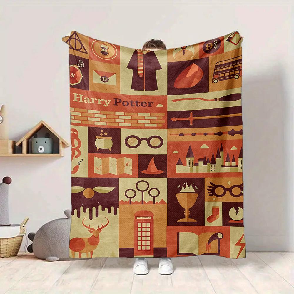 1pc Harry Potter Magic Wizard Flannel Throw Blanket - Lightweight Soft Warm All-Season Blanket for Sofa, Bed, Travel, Camping  L1029059