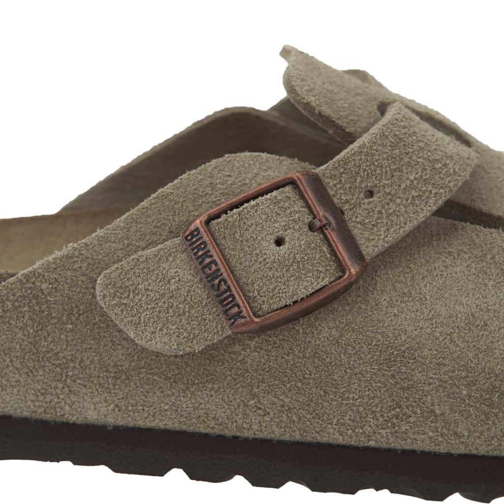 Birkenstock Boston Soft Footbed Suede Narrow Fit Taupe Unisex Sneakers Tan 0560773