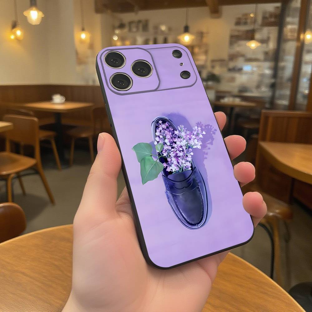 

MGA M-Mrs GREEN APPLE Lilac For iPhone 17,16,15,14,13,12,11,Pro,Max,Plus Black Soft Cover Phone Case iPhone17PRO