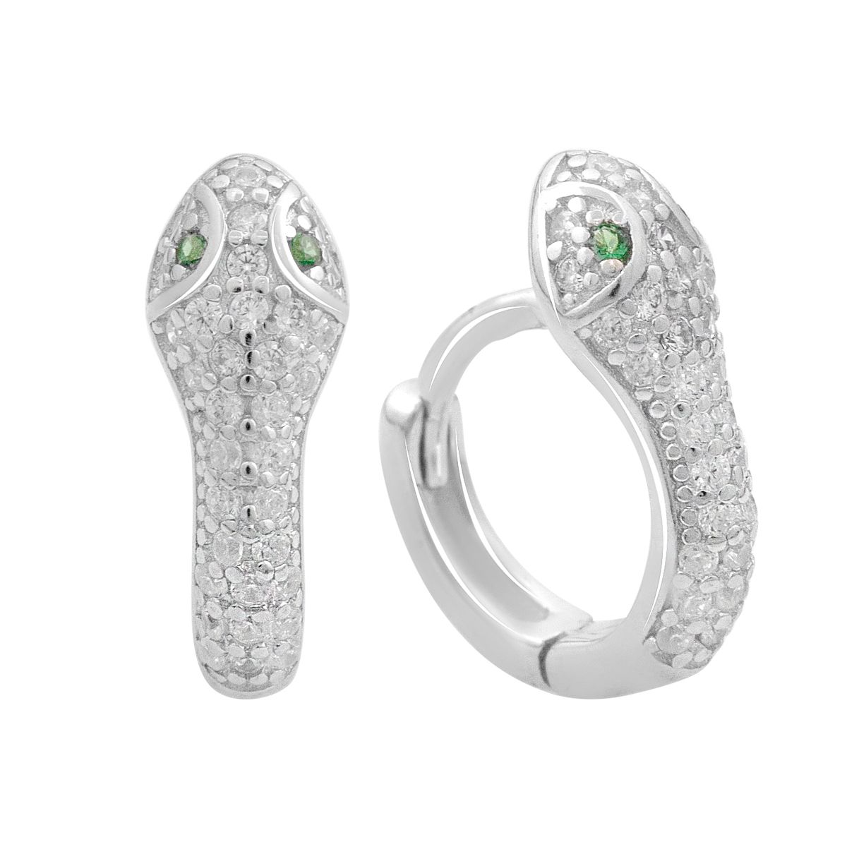 

Silver earrings with cubic zirkonia (2177548) білий