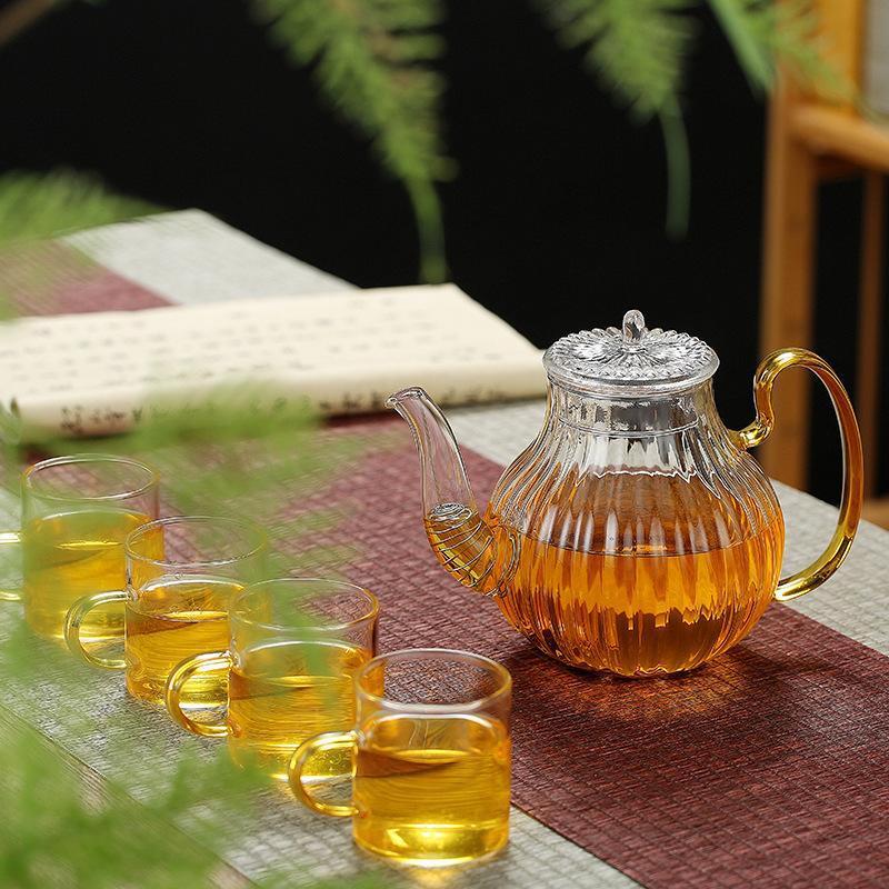 Small Glass Teapot Set with Transparent Handle