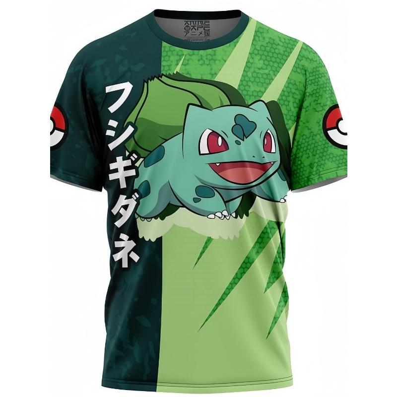 T-shirt Summertime Child Woman Man Printing Short Sleeves Japanese Anime Magical Pet Genie Pattern