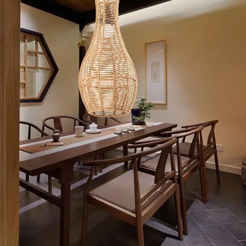 Weave Rope Lampshade Lighting Fixtures Rustic Decoration Hanging Lamp Shade for House Hallway Living Room Home Dining Room