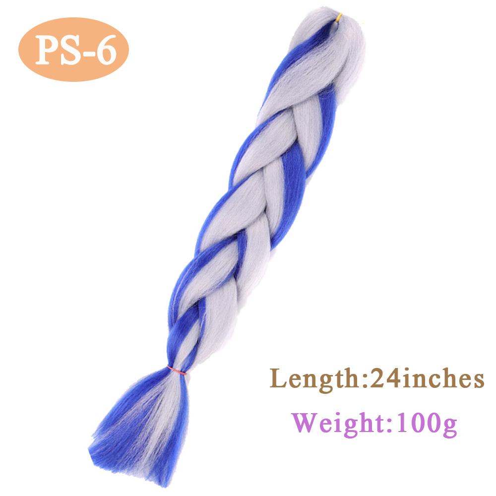 24Inch Glowing Twist Braids Braiding Hair Extensions Jumbo Braids Ombre Synthetic Hair KTB