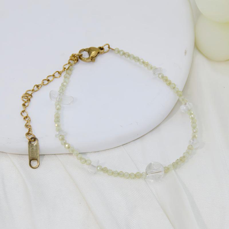 Elegant Green Zircon & Rhodonite Pearl Bracelet for Women - Fresh, Sweet, and Versatile Beaded Design