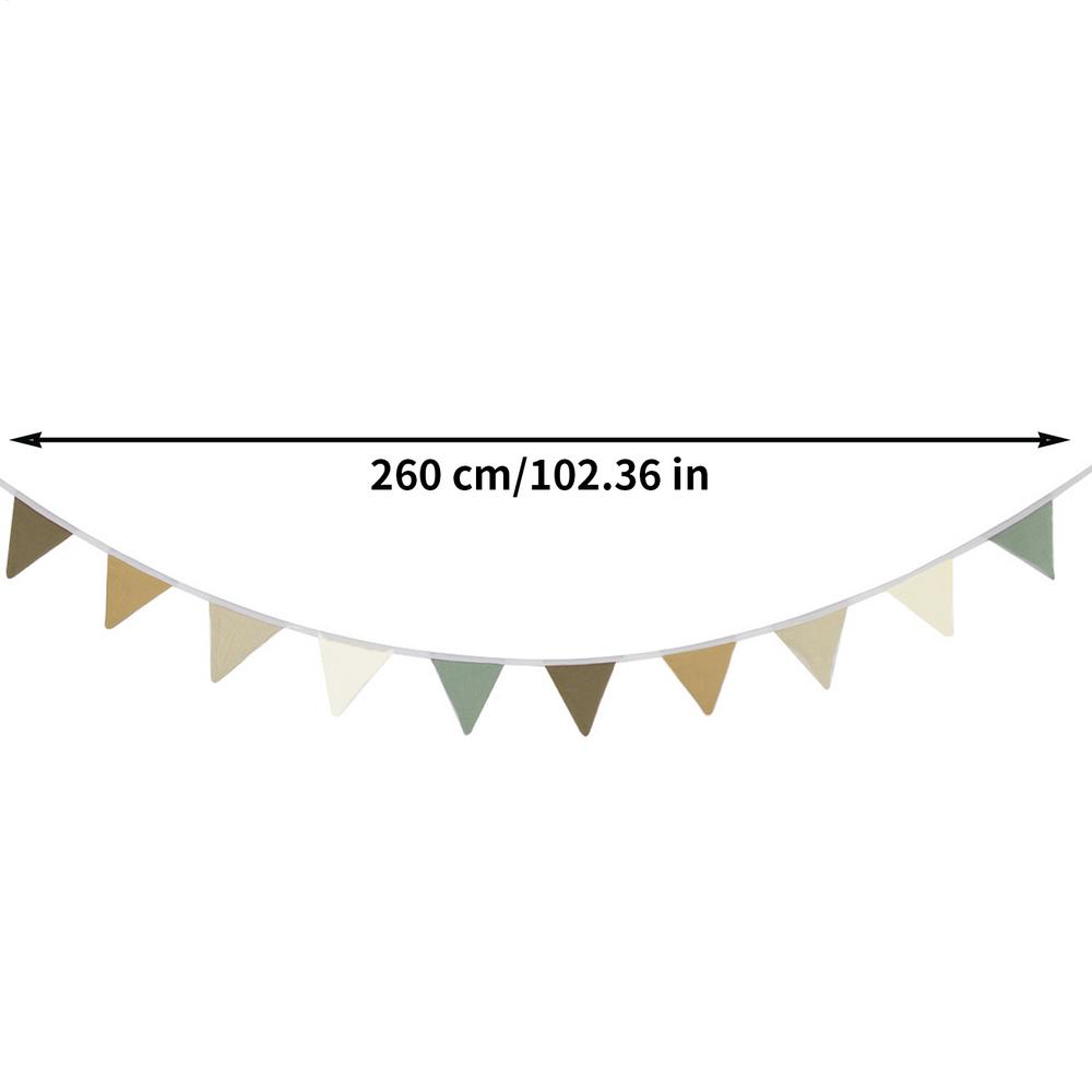 

Hang Flag Banner Hang Triangle Bunting Flags Banner Washable Cotton Fabric Triangle Pennant Garlands For Living Room Bedroom зелёный