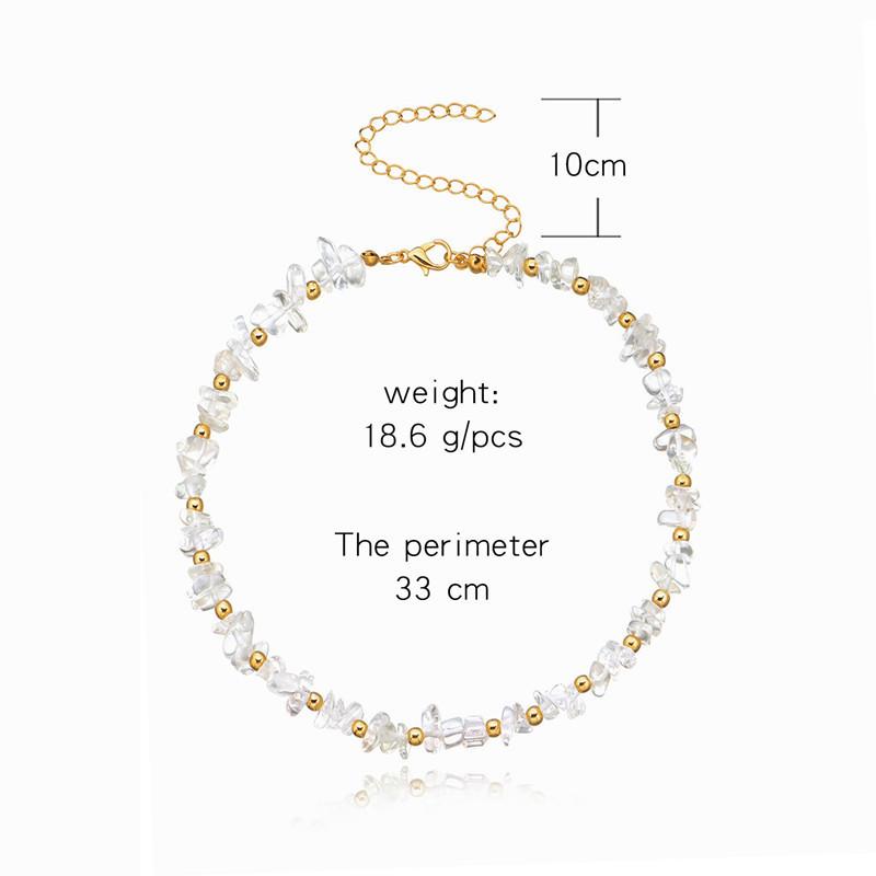 Europe, America, Fashion Trend, Street Photography, Women's Necklace, Transparent White Crystal Irregular Turquoise Necklace.