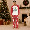 Christmas Print Family Matching Pajama Set with Long Sleeve Round Neck Top and Pants for Parents and Kids