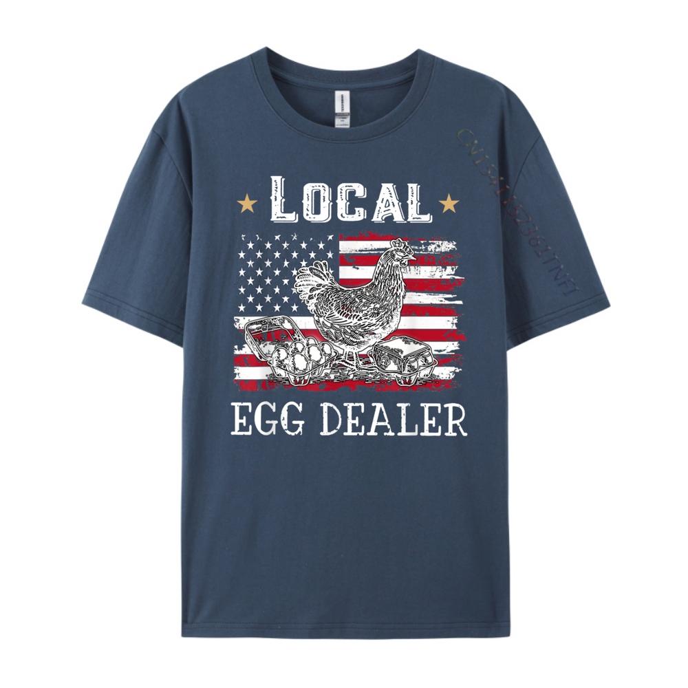 Local Egg Dealer Funny American Flag Chicken Lover Farmer Graphic Tees Band Tshirts Plus Size