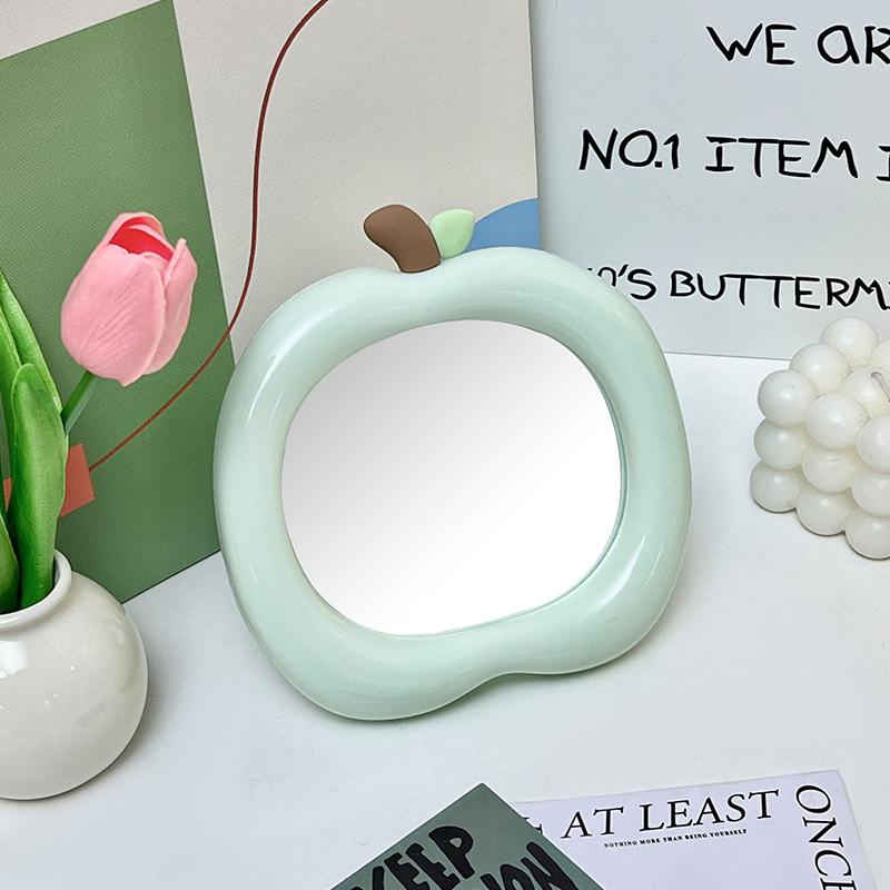 

Декоративное зеркало в форме яблока – Настольное зеркало для макияжа для спальни, общежития и домашнего декора рабочего стола зелёный